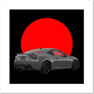 BRZ Japan Sun Grey Black Posters and Art